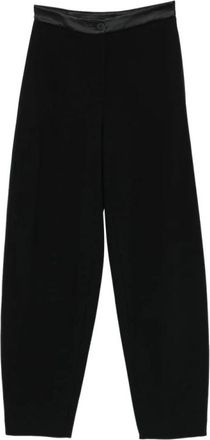 Emporio Armani Straight Trousers, female, Black, Size: 2XS Straight Trousers