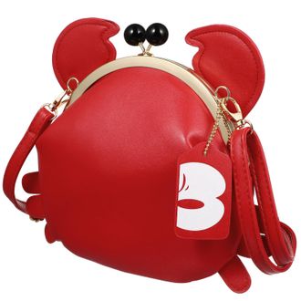 Generic PU Red Crab Claw Crossbody Shoulder Bag Cartoon Crab Shaped Handbag Satchel Purse for Women Lightweight PU Leather Suitable for Casual and Travel Use