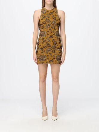 Saint Laurent Mini abito a tubino in cr&ecirc;pe con stampa floreale e scollo allamericana