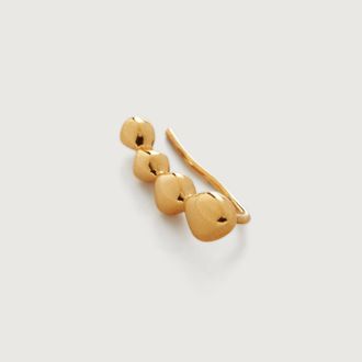 Monica Vinader Gold Nura Teardrop Single Climber Earring