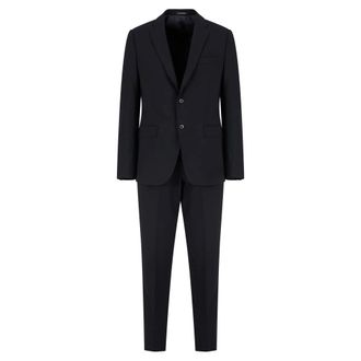 Emporio Armani Single Breasted Suits, male, Blue, Size: M Single-Breasted Suit