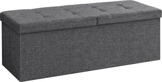 Songmics Puff almacenaje plegable de color gris pizarra