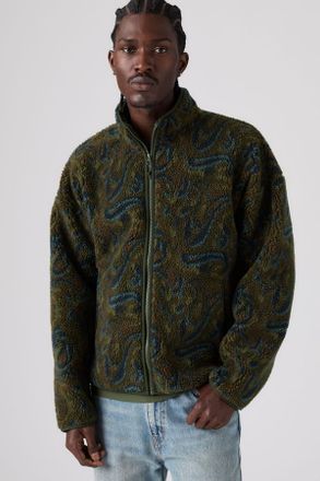Levi's Nolan Sherpa Full Zip Sweater - Hombre - 2XL - Negro / Sedona Sherpa Paisley Rosin Sherpa