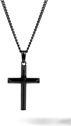 Vincero Cross Pendant Necklace in Black at Nordstrom