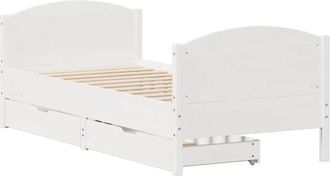 vidaXL Vidaxl - Bed Frame without Mattress White 90x200 cm Solid Wood Pine