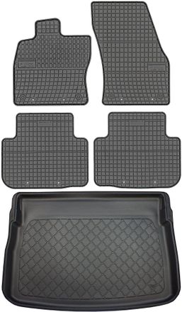 OEM Volkswagen Golf Sportsvan Minivan De 05.2014 A 2020 Set - Alfombrillas De Goma Para Coche + Alfombrilla Para Maletero