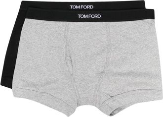 Tom Ford Set Da 2 Boxer In Cotone Con Elastico Logato-Uomo