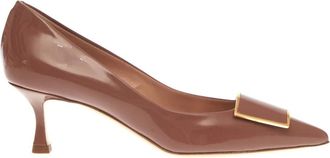 Ninalilou Beige Lakleren Pumps - Dames - Pumps - Beige - 39 EU - Leer - Schoenen