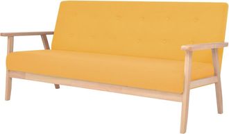 vidaXL Sof&aacute; De 3 Plazas De Tela Amarillo Vidaxl