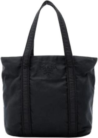 Prada Pre-owned Tote Bags, female, Black, Size: ONE SIZE Pre-owned Nylon Tote