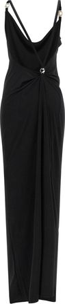 Coperni Draped Logo-Hardware Dress - Black