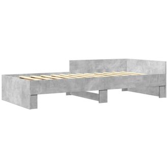 Berkfield Home Restful Bed Frame Frame Concrete Grey 75x190 cm Small Single Wood