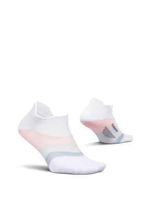 Feetures Elite Ultra Light Cushion Ankle Socks Sport Sock with Targeted Compression in White Rose at Nordstrom, Size Medium