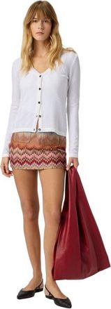 Missoni Tone-on-tone Zigzag Cotton And Viscose Cardigan in White at Nordstrom, Size 42 It