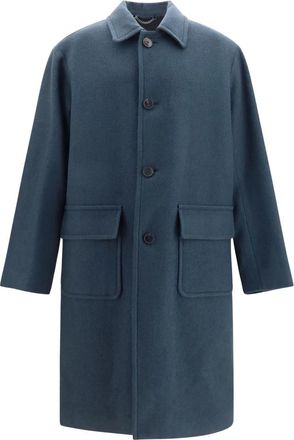 Dries Van Noten Cappotto Lungo Monopetto - - Coats - Uomo - Blu - M