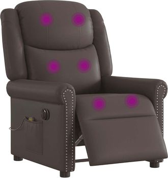 vidaXL Poltrona Massaggiante Reclinabile Elettrica Marrone Similpelle - Vidaxl
