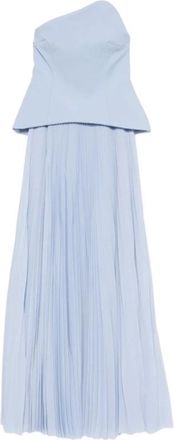 Solace London Britt Strapless Pleated Dress - Dames - Maxi kleedjes - Blauw - XS - Polyester - Kleedjes
