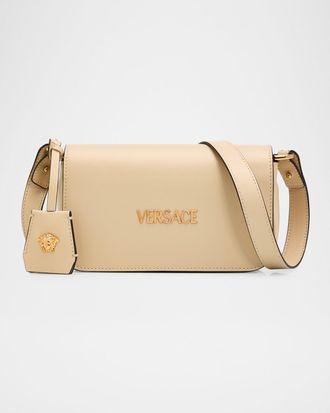 Versace Tag Mini Flap Leather Shoulder Bag