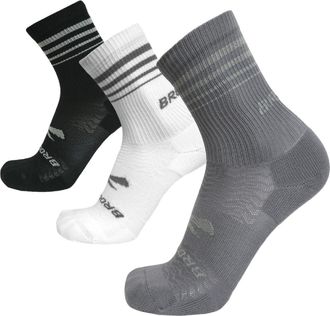 Brooks Run-In Crew Socks - 3 Pairs Multi-Colored XL