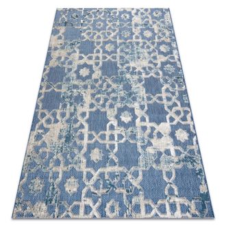 RugsX Rugsx - Tappeto Structural Sole D3881 Ornamento - Tessuto Piatto Blu / Beige Blue 120x170 Cm