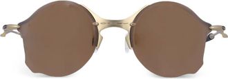 Oakley Zonnebril met rond titanium montuur - Bruin