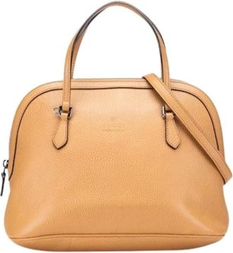 Gucci Pre-owned Handbags, female, Beige, Size: ONE SIZE Pre-owned Leather Handbag