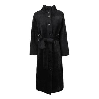 Patrizia Pepe Abrigo con Cintur&oacute;n - Coats - Mujer - Negro - XL
