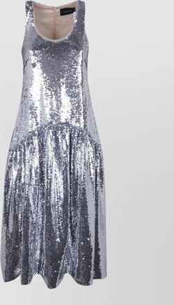 Simone Rocha sleeveless scoop neck dress sequin flounce