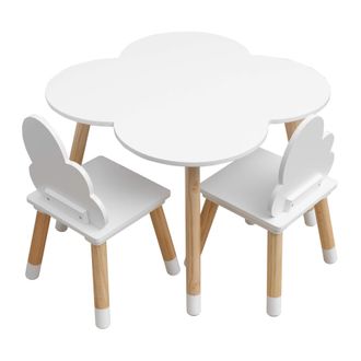 Mobili Rebecca Mobili Rebecca - Rebecca Mobili Juego De Mesa Y 2 Sillas Para Ni&ntilde;os Mesa De Madera Blanca Para Ni&ntilde;os Juegos De Mesa