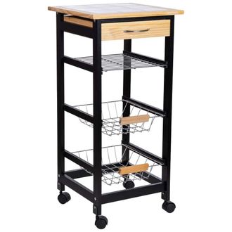 Wanderlust Deco Carro de cocina de madera37x37x79h cm