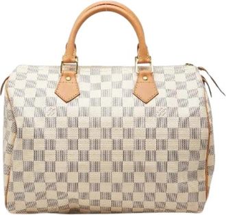 Louis Vuitton Pre-owned Damier Azur Speedy 30 Handtas - Dames - Vintage Handtas - Wit - ONE Size - Leer - Vintage