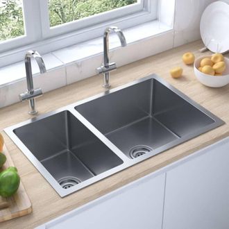 vidaXL Fregadero De Cocina De Acero Inoxidable Vidaxl