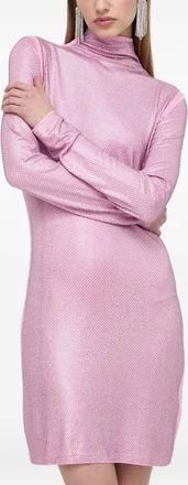 Patrizia Pepe high-neck embellished mini dress - Pink