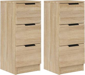 vidaXL Sideboards 2 pcs Sonoma Oak 30x30x70 cm Engineered Wood Vidaxl