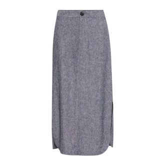 Inwear Falda Melange Azul Marino con Abertura Lateral - Skirts - Mujer - Gris - XL
