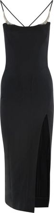 MUGLER Ro 1628 Midi Jurk - Dames - Feestkleedjes - Zwart - XS - Kleedjes