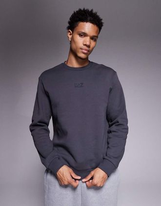 Emporio Armani Armani - EA7 Train Core - Felpa color antracite con logo centrale-Grigio