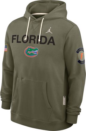 Nike Jordan Mens Florida 2025 Military Appreciation Jordan Brand Dri-FIT College Pullover Hoodie in Green | 0JAZ2DHUFN-R4M