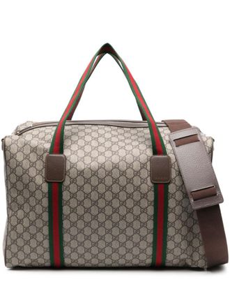 Gucci Beige Logo Medium Duffle Bag