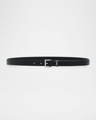 Saint Laurent Men & apos;s Cassandre Leather Belt