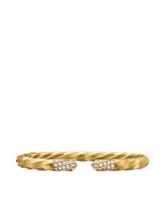 David Yurman 18kt recycled yellow gold Cable Edge diamond bracelet (5.5mm)