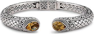 Samuel B. Sterling Silver Citrine Hinged Bangle Bracelet at Nordstrom Rack