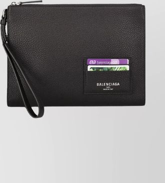 Balenciaga leather clutch bag