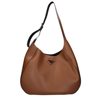 Prada Damens Umh&auml;ngetaschen aus braunem/cognacfarbenem Leder