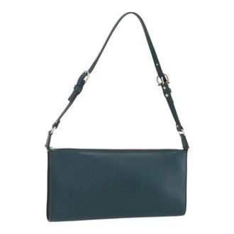 Ferragamo Pre-owned Leren Schoudertas - Dames - Pre-owned - Groen - Maat: ONE Size Leer