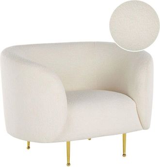 Beliani Armchair LOEN Boucle White