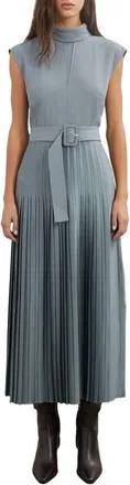 Reiss Ania Belted Pleated Maxi Dress in Blue at Nordstrom, Size 14 Us