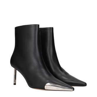 Off-white Womens Black Leather Ankle Boots