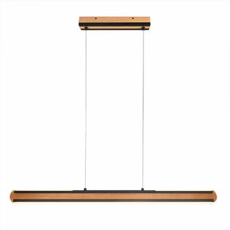 ETC Shop Lampada a sospensione lampada in legno lampada sala da pranzo, sensore dimmer funzione touch cct funzione up and down memory, 1x led 42 watt 3200