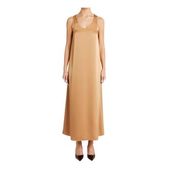 Pennyblack Maxi Satijnen Jurk - Dames - Maxi kleedjes - Bruin - XS - Satijn - Kleedjes